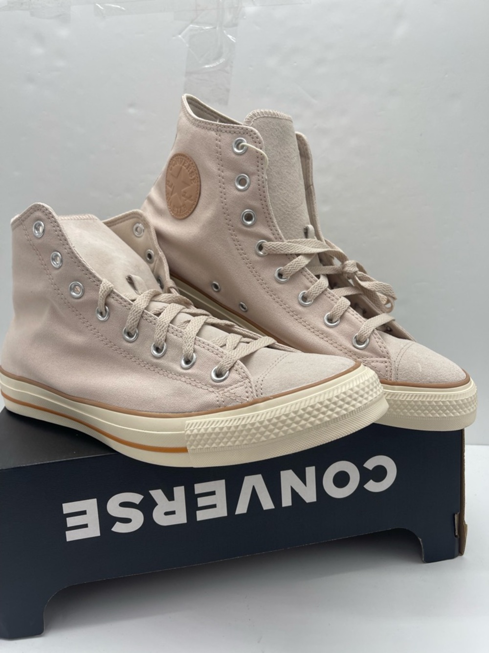 Converse Mens CTAS Hi Warm Clay Nachetta Beige A11454C High Top Sneakers Classic - Picture 2 of 16